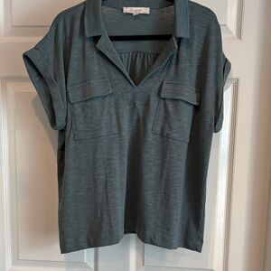 LOFT Women's Teal Utility Shirt